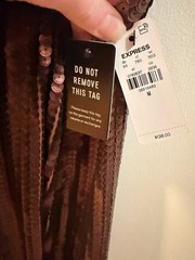 Express Sequin Halter Neck Open Back Midi Sheath Dress NWT Medium Bronze Brown