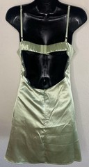 Princess Polly Megan Mini Dress Size 6 NWT Satin Slip Green Fairy Keyhole Y2K