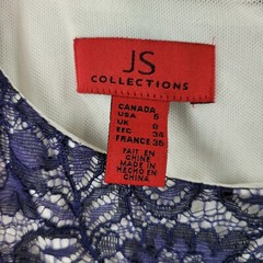 JCLS Collection size 6 Lace Dress Stretch cocktail Lined party Navy Blue