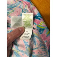 Lilly Pulitzer Tropical Beach Preppy Ruffle Hem Dress Strappy Back Patch Pockets