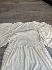 Umgee Boho Chic Ruffle Flowy Dress Cream Ivory Gauzy Sz Medium