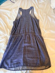 Lou & Grey Chambray Racerback Drawstring Waist Tank Dress