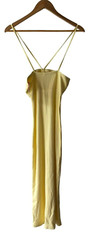 Open Edit Size S Yellow Ribbed Knit Keyhole Strappy Body Con Dress – New