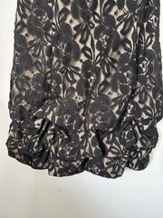 Studio Y Black Nude Lace Strapless Bubble Hem Dress S Cocktail Party Y2K