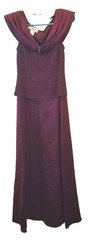 Patra Women&rsquo;s size 6 Maroon Satin look Sparkle Top Sleeveless Gown DW921