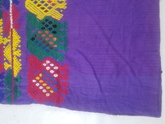 Vintage Traditional Guatemalan Embroidered Huipil Poncho 103x68cms