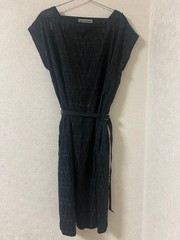 USED ISSEY MIYAKE SLEEVELESS DRESS, BLACK ACCEPTABLE