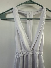 Brightlytwisted Maxi Dress Womens Small White Ruched Sleeveless Boho Made USA