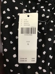 Anthropologie Black White Polka Dot Agatha Midi Dress Women’s Size 6 NWT $160