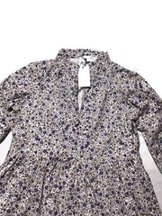 Sugarlips Heath Floral Long Sleeve Mini Shift Dress – Cream Multicolor Small