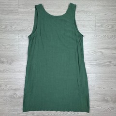 Women&rsquo;s Shift Dress Green Small Cotton Linen Sleeveless Scoop Back