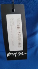 NEW Nasty Gal polyester elastaine blue strapless dress size 8