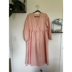 Samsoe Samsoe Rose Flower Pink Jolie Dress Oversized Midi Dress Size Medium