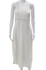 Escada Margaretha Ley Women Maxi Tank Dress White 100% Cotton Size 38