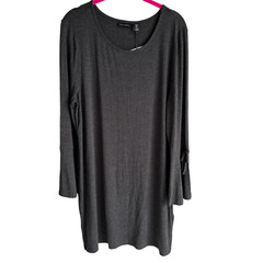 NWT MERCER & MADISON Charcoal Gray Long Flared Sleeve Ladies Dress, L