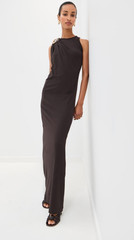 BNWT CHRISTOPHER ESBER ESPRESSO STONE PIN COLUMN TEE DRESS – SIZE 4 US