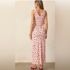 NWT Z Supply Women La Rosa Ditsy Red Floral Maxi Dress Lined Summer Vacation