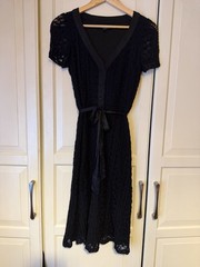 Betsey Johnson vintage dress lace midi goth grunge S 8 10 UK 90s 40s style retro