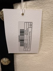 ENDLESS ROSE SQUARE NECK CONTRAST DRESS CREAM BLACK GOLD BUTTONS SIZE SMALL