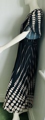 BNWT Love & Roses Black Spotty Pleated Midi Dress Size 14 Lined Free P&P