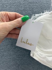 Lulus Wedding Dress Womens Small White Lace Strapless Sweetheart Mermaid Gown