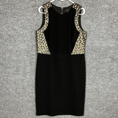 NEW $150 Ann Taylor Black Animal Print Leopard Sleeveless Sheath Dress Size 12