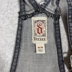 Vtg Decree Sz M Y2K Denim Grey Jean Overall Shortalls Outdoors