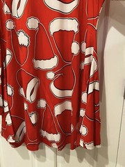 Meaneor Santa Hats Holiday Long Sleeve Christmas Dress in Red/White – Large NWT