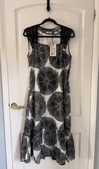 Dranella Silk Lace Occasion Dress Black White BNWT UK 10-12 EU38
