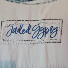 Jaded Gypsy Sz L/XL Fresh Picked Cotton Button Front Sleeveless Flour Sack Dress