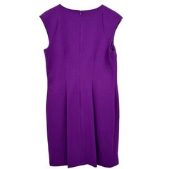 New Directions Purple Cap Sleeve Sheath Dress Womens Size 10 Asymmetrical Seams