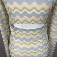 Ghospell London Rare Long Sleeve Bodycon Printed Maxi Dress 70s Inspired Retro S