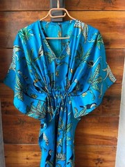 Indian Vintage 100% Cotton Long Beach Maxi Kaftan Dress One Size Caftan Kimono