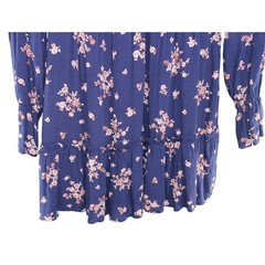 Altar&rsquo;d State Navy Blue Floral Ruffle Mini Dress ASWD-233-049 XS