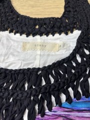 Women’s Cluny Macrame Multicolor Striped Tank Dress with Black Crochet SizeM NWT