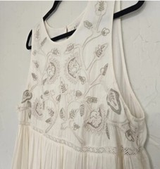 NEW Anthropologie Pinnacle Shruti Sancheti Ivory Embroidered Dress NWT $268 P M