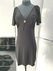 Roberto Cavalli stretch evening dress black approx size 40 – 42