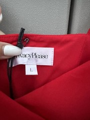 PRIVACY PLEASE Revolve Aleah Red Cami Dress Ruffle Hem Sz L Holiday Party Sexy