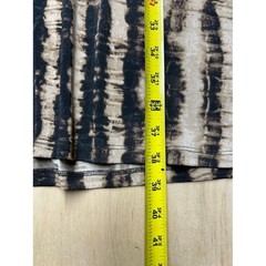 Connected Apparel Tie Dye Stripe Sleeveless V-Neck A-Line Dress Black Tan 16
