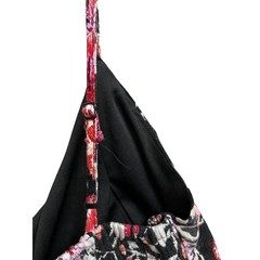 Maurices Floral Tiered Ruffle Mini Dress Black Pink Smocked Back Medium