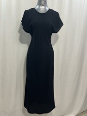 Zara Black Maxi Dress with Short Flutter Sleeves date night, trendy chic, classy