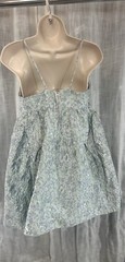 Vintage Y2K Blue Embossed Baby Doll Dress S Ariana Grande Look
