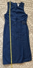 Christopher & Banks Medium Denim Long Jumper/Sleeveless Dress with Wrap Skirt