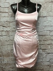 Stacees Satin Sweetheart Bubble Hem Formal Dance Dress Sleeveless 2 Pink NWT