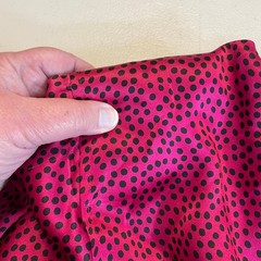 Albert Nipon Vintage Silk Pink Black Polka Dot Bow Tie Midi Shirtdress 2