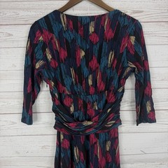 Classiques Entier Womens V-Neck Knee Length Dress Size Small Colorful Abstract