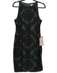 B. Darlin NWT Emerald Green Velvet Burnout Damask Y2K Whimsy Goth Dress Size 14
