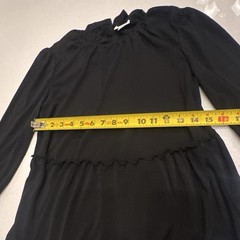 LuLaRoe Black Mini Dress XS High Neck Long Sleeve Ruffle Stretch Pullover