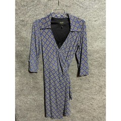 Laundry By Shelli Segal Wrap Dress S Office Casual Retro Mod Modern Classic
