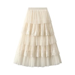 Women&rsquo;s High Waisted Slimming Sand Cake Skirt, Half Skirt, High-End Feeling Gauz